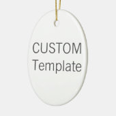 Aangepast witte keramische OVAL kerstboomversierin Keramisch Ornament (Links)