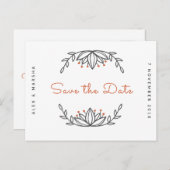 Aangepast - Witte vulling Sla de datum op Briefkaart (Voorkant / Achterkant)