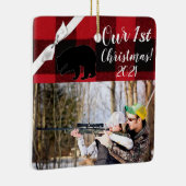 Aangepast XMAS Ornament Red Buffalo Plays Beer (Rechts)