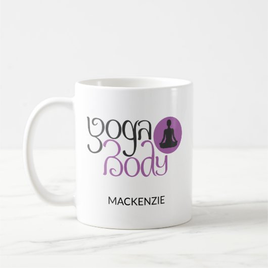 Aangepast Yoga-lichaam met Yoga Pose Graphic Coff Koffiemok (Links)