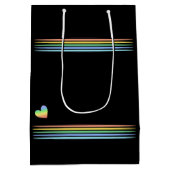 Aangepast, zacht regenboogretro-strips medium cadeauzakje (Achterkant)