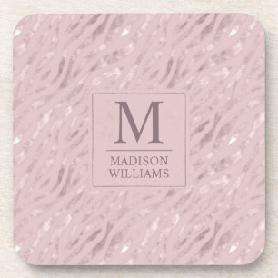 Aangepast Zachte Blush Pastel Roze Gouden Glitter Bier Onderzetter