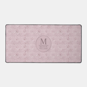 Aangepast Zachte Blush Pastel Roze Gouden Glitter  Bureaumat