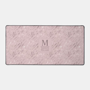 Aangepast Zachte Blush Pastel Roze Gouden Glitter Bureaumat