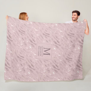 Aangepast Zachte Blush Pastel Roze Gouden Glitter Fleece Deken