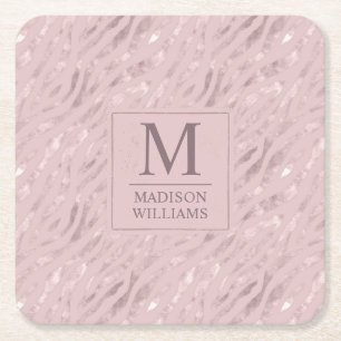 Aangepast Zachte Blush Pastel Roze Gouden Glitter Kartonnen Onderzetters