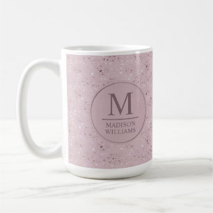 Aangepast Zachte Blush Pastel Roze Gouden Glitter Koffiemok