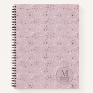 Aangepast Zachte Blush Pastel Roze Gouden Glitter Notitieboek