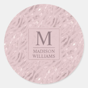 Aangepast Zachte Blush Pastel Roze Gouden Glitter Ronde Sticker