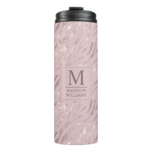 Aangepast Zachte Blush Pastel Roze Gouden Glitter Thermosbeker