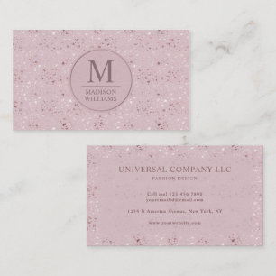 Aangepast Zachte Blush Pastel Roze Gouden Glitter Visitekaartje