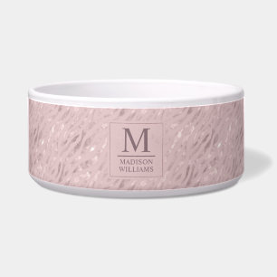Aangepast Zachte Blush Pastel Roze Gouden Glitter Voerbakje