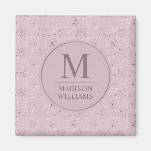 Aangepast Zachte Blush Roze Licht Gouden Glitter P Magneet