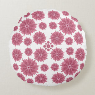 Aangepast zachte stoffige roze chrysanthemum patro rond kussen