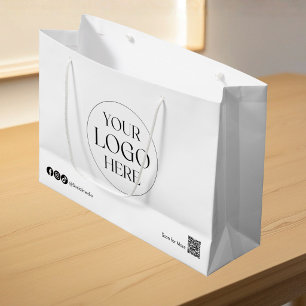 Aangepast zakelijk bedrijfslogo merk winkelen groot cadeauzakje