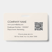 Aangepast zakelijk bedrijfslogo modern ID Badge (Achterkant)