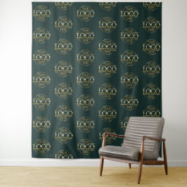 Aangepast zakelijk bedrijfslogo patroon achtergron wandkleed