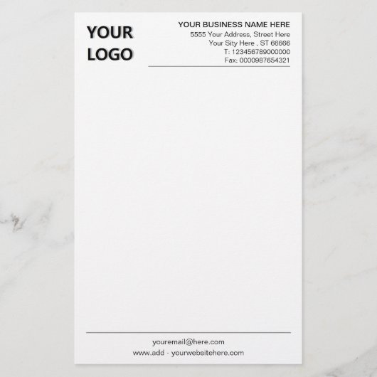 Aangepast Zakelijk Briefpapier Uw Eigen Ontwerp (Voorkant)