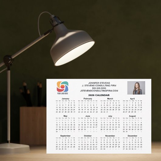 Aangepast Zakelijk Logo 2026 Bedrijf Kalendarkaart