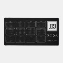 Aangepast zakelijk logo 2026 Zwarte kalender burea