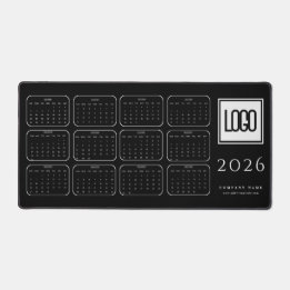 Aangepast zakelijk logo 2026 Zwarte kalender burea Bureaumat