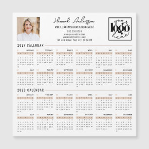 Aangepast zakelijk logo 2027 - 2028 kalender magne