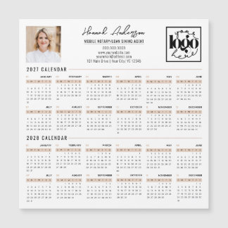 Aangepast zakelijk logo 2027 - 2028 kalender magne