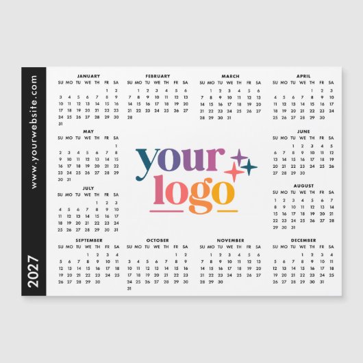 Aangepast zakelijk logo 2027 magnetische kalender (Voorkant)