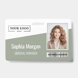 Aangepast zakelijk logo barcode foto medewerker gr badge