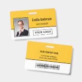 Aangepast zakelijk logo barcode personeelsfoto badge (Voor- en achterkant)