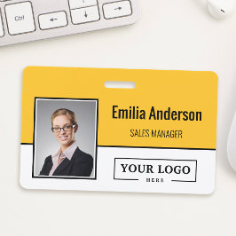 Aangepast zakelijk logo barcode personeelsfoto badge