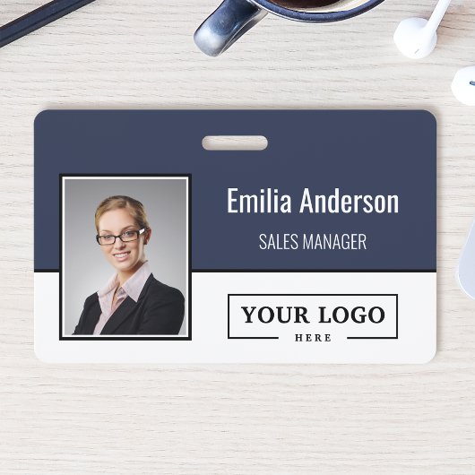 Aangepast zakelijk logo barcode personeelsfoto badge