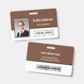Aangepast zakelijk logo barcode personeelsfoto badge (Voor- en achterkant)