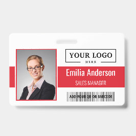Aangepast zakelijk logo barcode personeelsfoto badge