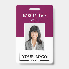 Aangepast zakelijk logo Basic Berry personeelsfoto Badge