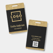 Aangepast zakelijk logo Basis barcode Werknemer Go Badge (Voor- en achterkant)