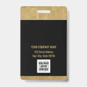 Aangepast zakelijk logo Basis barcode Werknemer Go Badge (Achterkant)