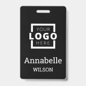 Aangepast zakelijk logo Basis medewerker naam Zwar Badge (Voorzijde)