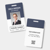 Aangepast zakelijk logo basis streepjescode foto v badge (Voor- en achterkant)