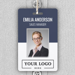 Aangepast zakelijk logo basis streepjescode foto v badge