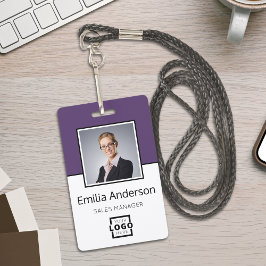 Aangepast zakelijk logo Basis streepjescode Foto v Badge