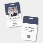 Aangepast zakelijk logo Basis streepjescode Werkne Badge (Voor- en achterkant)