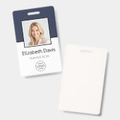 Aangepast zakelijk logo basis werkmnemafoto badge (Voor- en achterkant)
