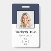 Aangepast zakelijk logo basis werkmnemafoto badge (Voorzijde)