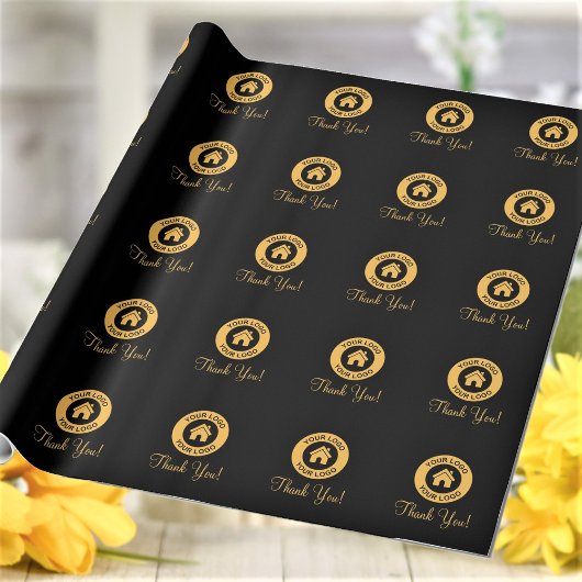 Aangepast Zakelijk Logo Bedankt Cadeaupapier