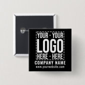 Aangepast zakelijk logo bedrijf modern cool vierkante button 5,1 cm (Voorkant /achterkant)