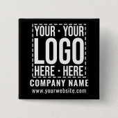 Aangepast zakelijk logo bedrijf modern cool vierkante button 5,1 cm (Voorkant)
