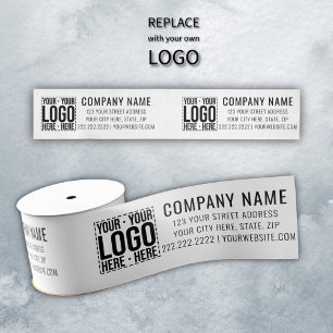 Aangepast Zakelijk Logo Bedrijfs Modern Cool Grosgrain Lint