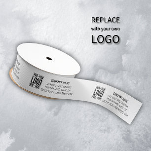 Aangepast Zakelijk Logo Bedrijfs Moderne Koel Grosgrain Lint