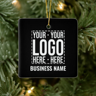 Aangepast zakelijk logo Bedrijfsbedrijf Modern Koe Keramisch Ornament